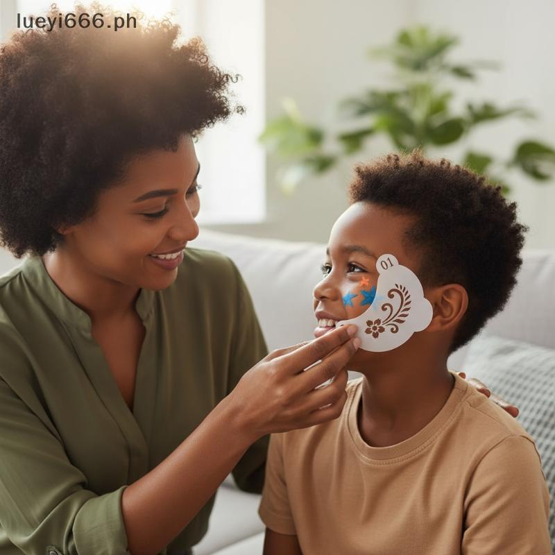 [Lueyi] Face Paint Stencils Professional Body Art Paint Stencils นํากลับมาใช้ใหม่สําหรับผู้ใหญ่เด็กใ