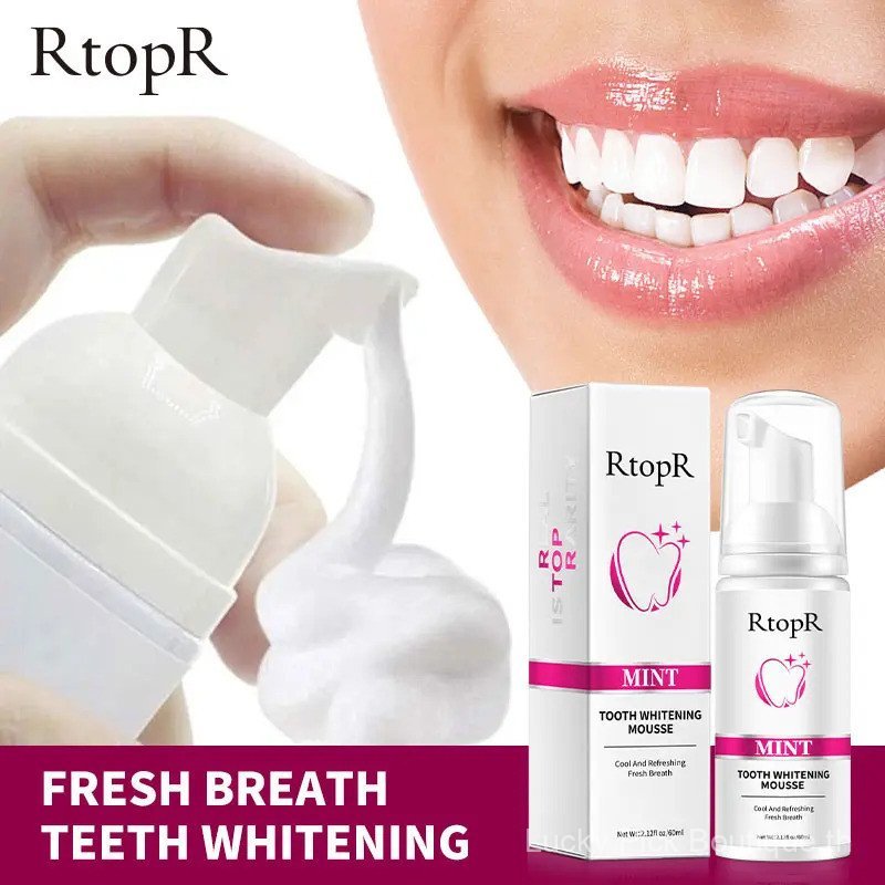 RtopR 【FDA】มูสสดชื่นฟันสะอาดและขาว, ลมหายใจสดชื่น, คราบฟัน, มูสกลิ่นปาก, 60 มล.