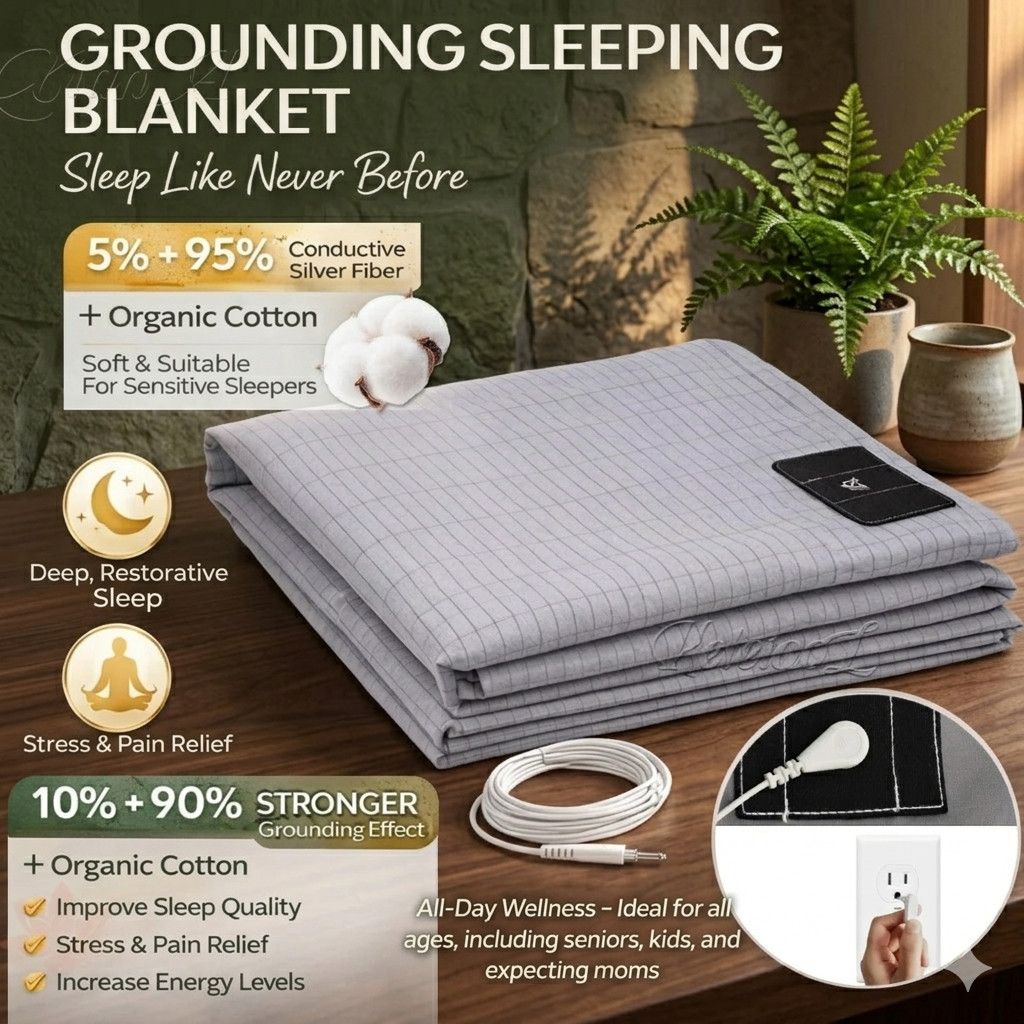 Grounding Sheet Earthing Sheet ปรับปรุง Sleep Wellness Classic Earthing Flat Sheet ผ้าฝ้ายออร์แกนิก 