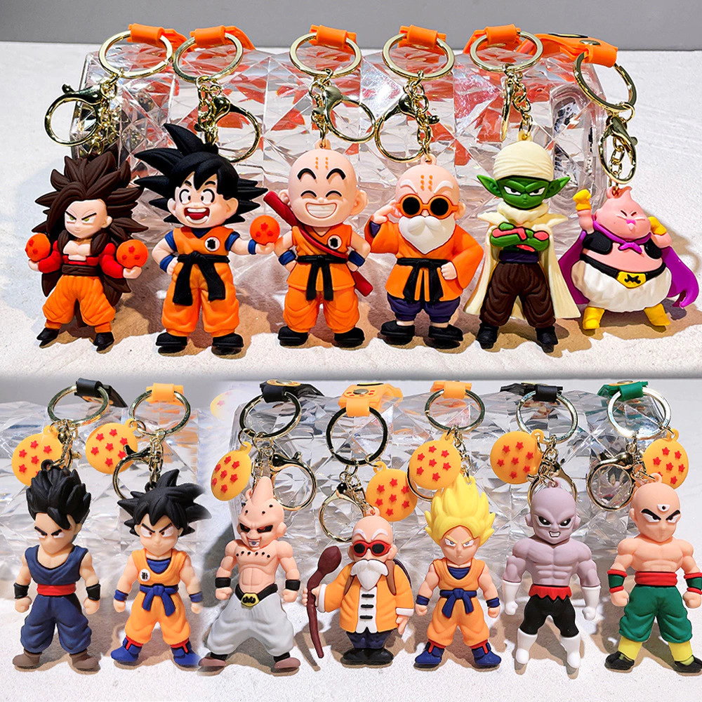 กุญแจ Dragon Ball ตัวละครคลาสสิก (Son Goku, Vegeta, Krillin) | PVC ของขวัญเด็ก ของสะสม กระเป๋า/กุญแจรถ