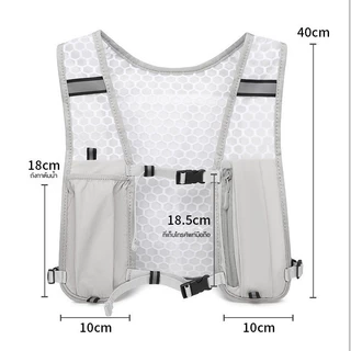 แจ็กเก็ตวิ่ง เสื้อกั๊กเก็บขวดน้ําสําหรับวิ่ง ไนลอนกันน้ําพร้อมที่วาง สบายและระบายอากาศ น้ำหนักเบา