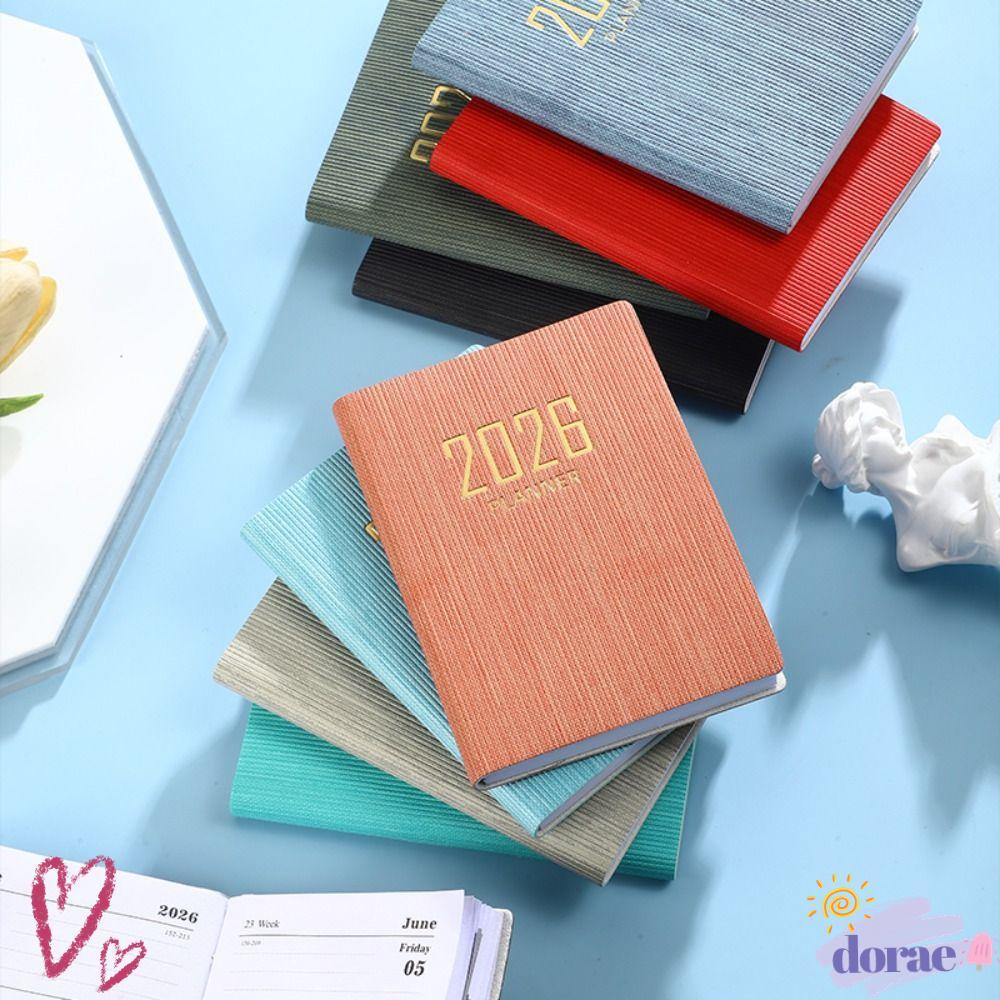 หนังสือนัดหมาย DORAE, A7 Pocket 2026 Agenda Book, Portable with Calendar Diary Weekly Planner School