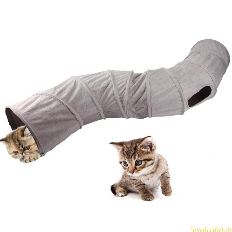 Love S-Shape Cat Tunnel Dog Tube Toy Pet Hideout Tunnel Portable Travel Tunnel House