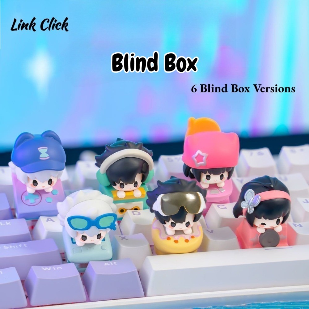 Link Click Keycap กล่องตาบอด Keycaps น่ารัก 3D Creative Personlized Anime Keycaps DIY Charles Lucas 