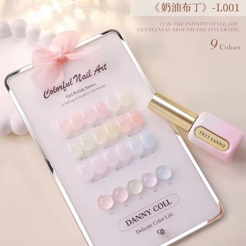 Danny Coll Creamy Pudding Gel 9 colors สีเจลโทนครีมมี่ กัมมี่ 9 เฉดสี มาพร้อมชาร์ทตั้งโต๊ะ