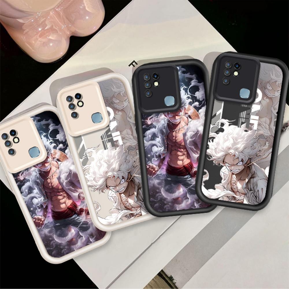 ปลอกคู่โทรศัพท์สําหรับ Infinix HOT 9Play HOT 10Play HOT 11Play น่ารักการ์ตูนซิลิโคน Luffy กันกระแทก 