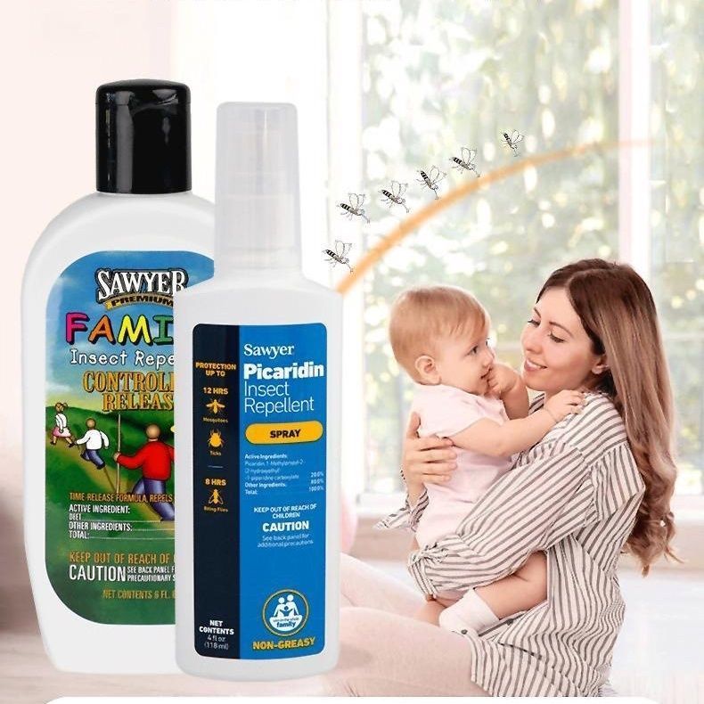 American Sawyer Sawyer โลชั่นกันยุงเด็กสเปรย์ไล่ยุงเด็กตั้งครรภ์ Picaridin 1.12