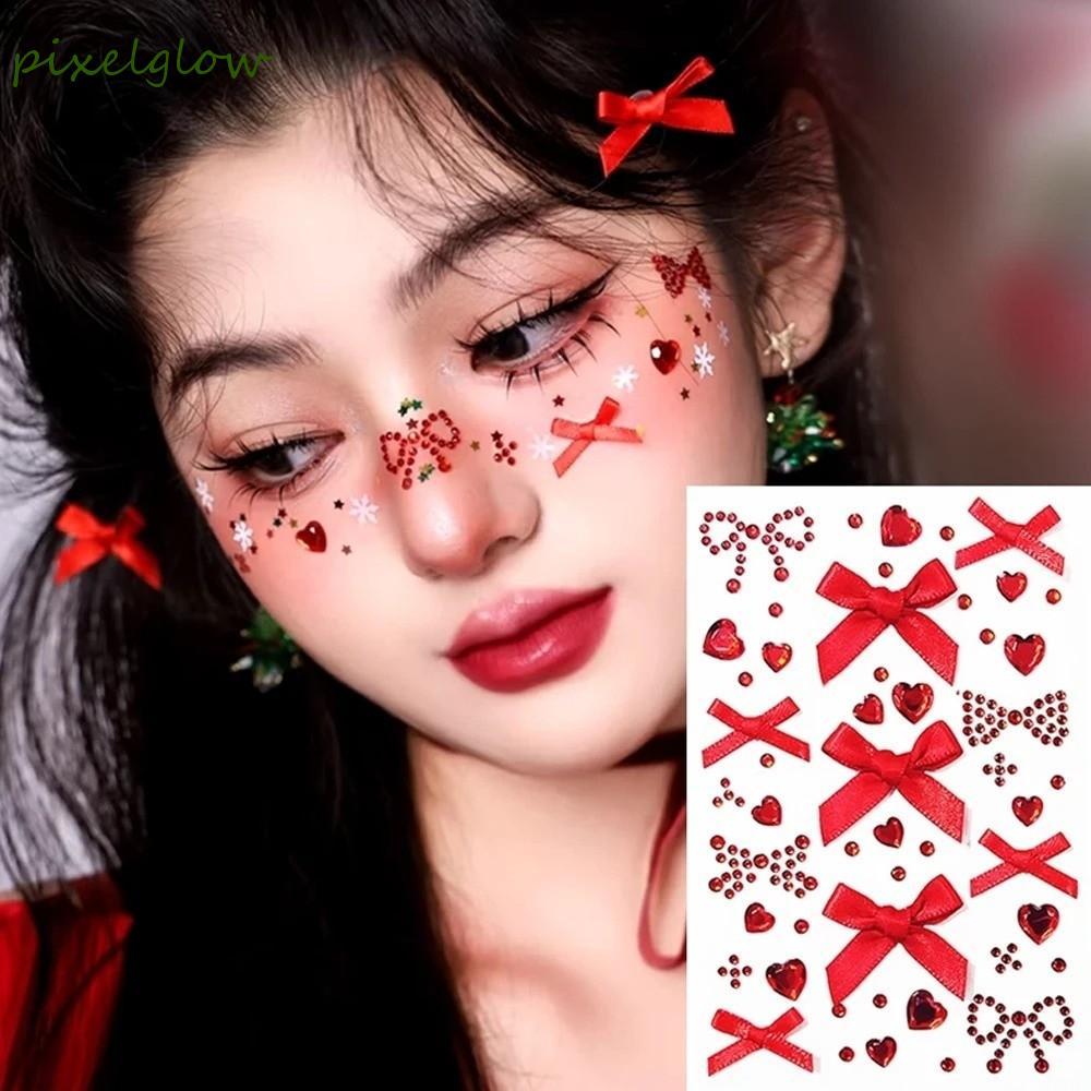 .Pixelglow Face Gem Stickers 3D คริสตัลไพลิน กันน้ำ สำหรับตกแต่งภาพถ่ายและใช้ในเทศกาลดนตรี.