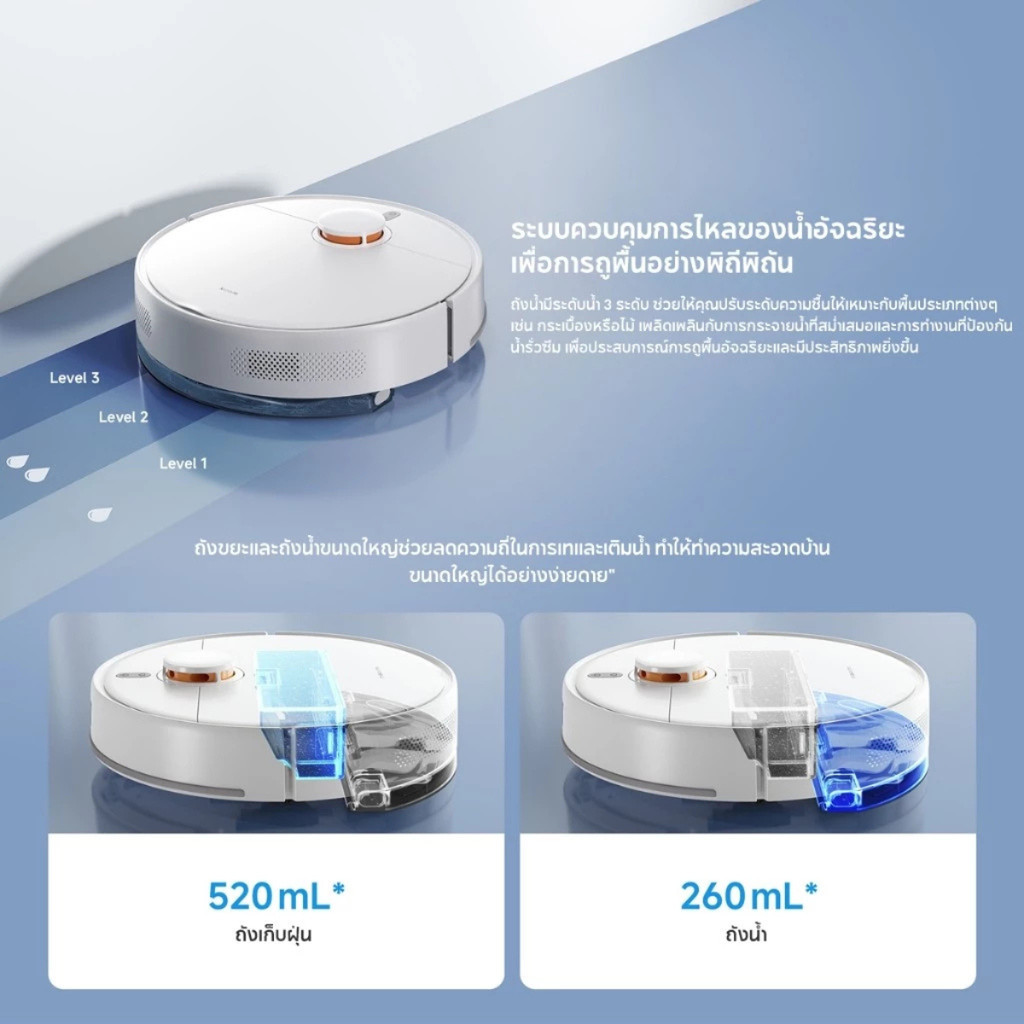 Xiaomi Robot Vacuum รวมหุ่นยนต์ดูดฝุ่น I นำทางด้วย LDS I อัจฉริยะ เครื่องดูดฝุ่น ราคา ถูกที่สุด ดีลบีเคเค แกลเลอรีภาพที่ 2