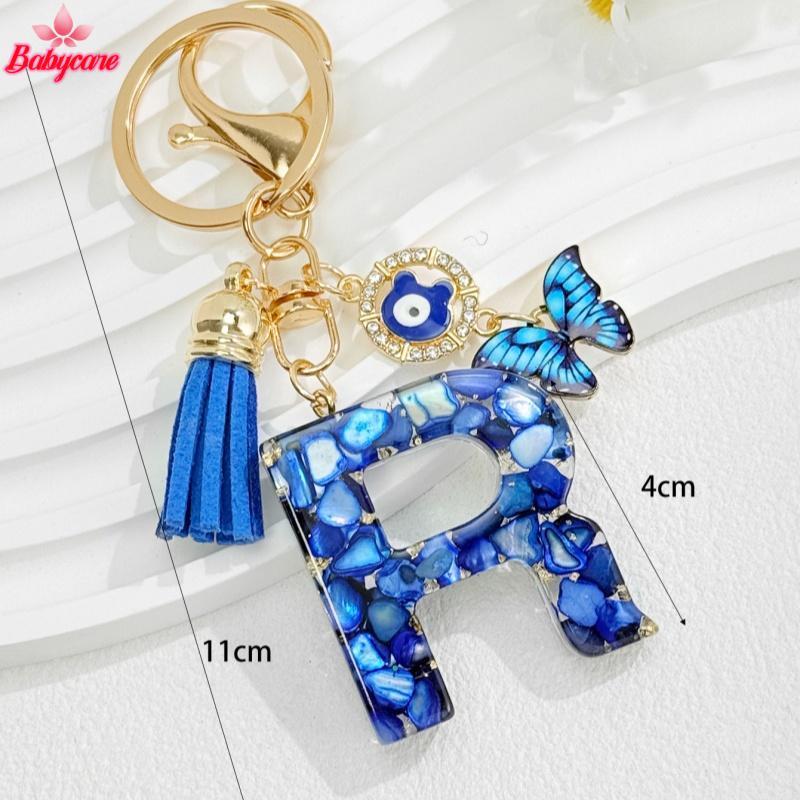 <BYCE-t>แฟชั่นBlue GlazedหินA To Zพวงกุญแจตัวอักษร26เริ่มต้นSelจี้รถพวงกุญแจผู้หญิงเครื่องประดับGIfts - รูปที่ 3