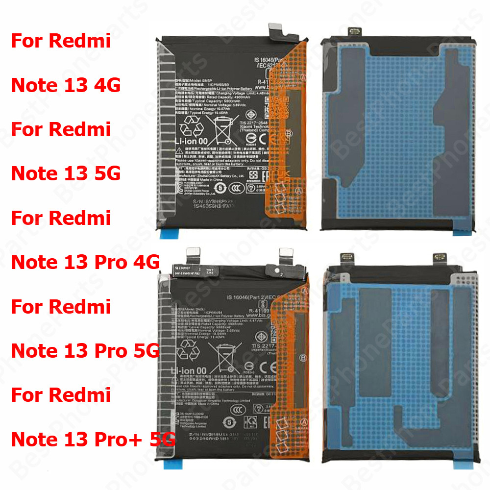 1Pcs แบตเตอรี่สําหรับ Xiaomi Redmi หมายเหตุ 13 Pro Plus 4G Note13 5G BN5P BM5T BM5V BM5U โทรศัพท์มือ