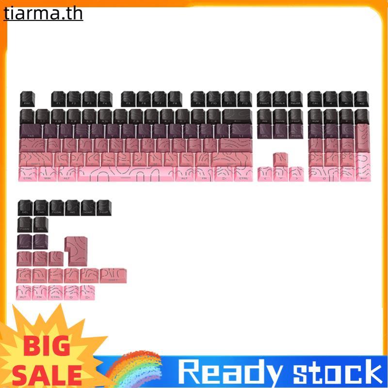 TIARMA PBT ชุดปุ่มกดโปร่งแสง PBT โปร่งแสง 133 คีย์สําหรับคีย์บอร์ดเชิงกลสําหรับเล่นเกม GMK87 F75 รุ่