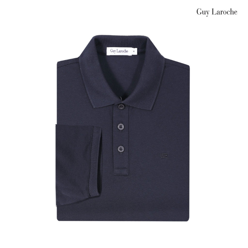 Guy Laroche เสื้อโปโลแขนสั้นสีดำ คอปก ใส่สบาย ระบายอากาศได้ดี ทรง Extra FIT รุ่น BKL6314W5BL