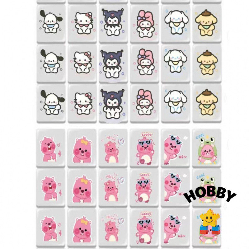 สนุก Hello Kitty Mahjong Push Music Creative Sanrio Card Push Music ของเล่นเพื่อการศึกษา Little Beav