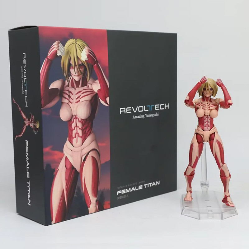11cm Amazing Yamaguchi Revoltech Attack on Titan อะนิเมะรูปหญิง Titan Joint Mobility PVC ตัวเลขการกระทํา Megata no Kyojin ตุ๊กตาของเล่น