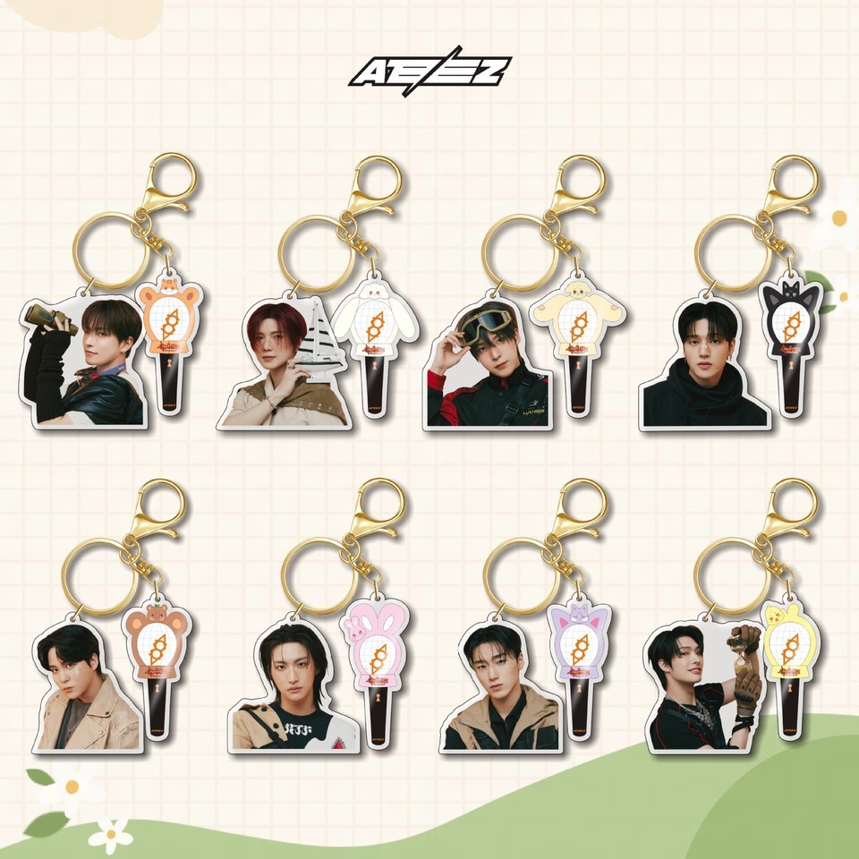 Kpop ATEEZ พวงกุญแจ 2 ชิ้น/เซ็ต ANITEEZ รูปที่ 2