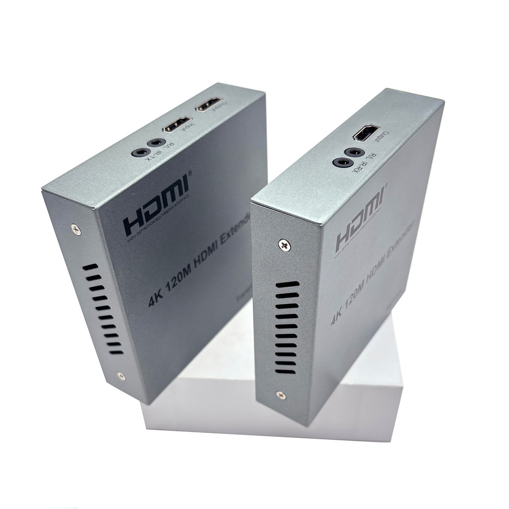 4K HDMI Ethernet Extender Over RJ45 Cat5e Cat6 สายเคเบิลเครือข่าย 120M เครื่องส่งสัญญาณและตัวรับสัญญ