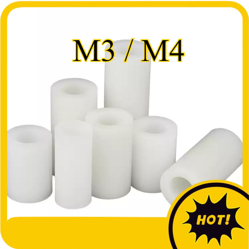 คอลัมน์แยก ABS สีขาว, คอลัมน์แยกฉนวน, คอลัมน์แผ่นพลาสติก 3mm4mm ผ่านคอลัมน์ปลอกไนลอน [GZCJ-6]