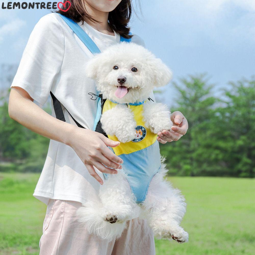 LEMONTREE Dog Outdoor Backpack, Portable Breathable Pet Carrying Backpack, with Safety Buckle Cloth 