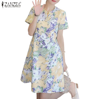 ชุดเดรสสไตล์เกาหลี คอวีแขนสั้น สำหรับผู้หญิง