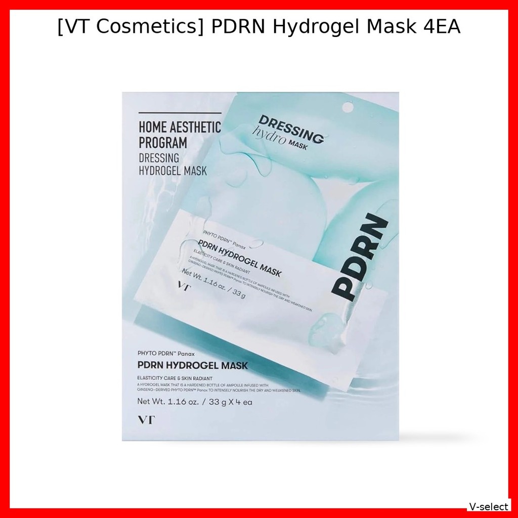 [VT Cosmetics] PDRN Hydrogel Mask 4EA / Korean Hydrogel Mask / Revitalizing Treatment by V-select
