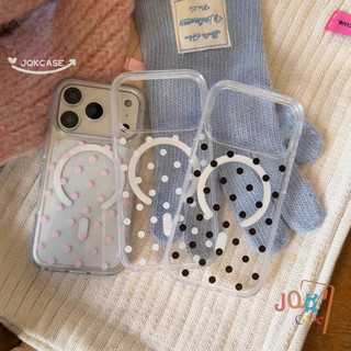 เคสไอโฟน 13 โค้งคำนับ เหมาะสำหรับ IPhone 15 13 11 12 16 14 Pro Max XR X XS Max 7 8 Plus เคสโทรศัพท์ใสลายจุดเรียบง่าย