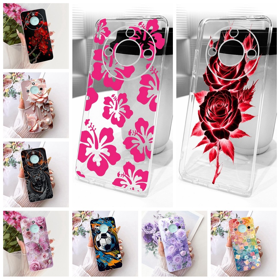 Honor X9c Smart Case Cover โปร่งใสแมวน่ารักแฟชั่นผีเสื้อตลกทาสีปลอก X9c Smart Honor