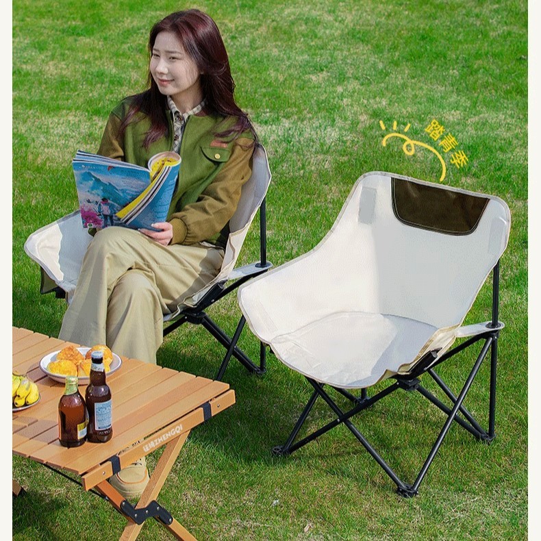 Outdoor Folding Chair Moon Chair Portable Camping Chair Art Student Sketching Chair Reclining Chair 