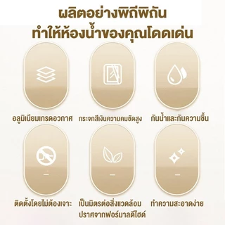 8.8🎁BLOOM กระจกห้องน้ำติดผนัง 40/50/60 ซม กระจกแท้ผิวเรียบ ไม่ต้องเจาะผนัง พร้อมชั้นเก็บของ กระจกกลม