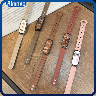 สายนาฬิกาหนังแท้สำหรับ for Xiaomi Mi Band 10 9 8 NFC สายนาฬิกาสแต็คสำหรับ for Mi Band 10 9 8 อุปกรณ์เสริมสำหรับสายนาฬิกา