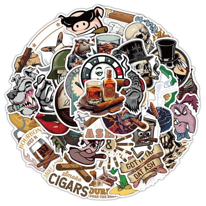 10/30/54PCS Cigar Stickers Funny Cigarette Graffiti Decoration DIY Toy Fridge Luggage Laptop Phone G