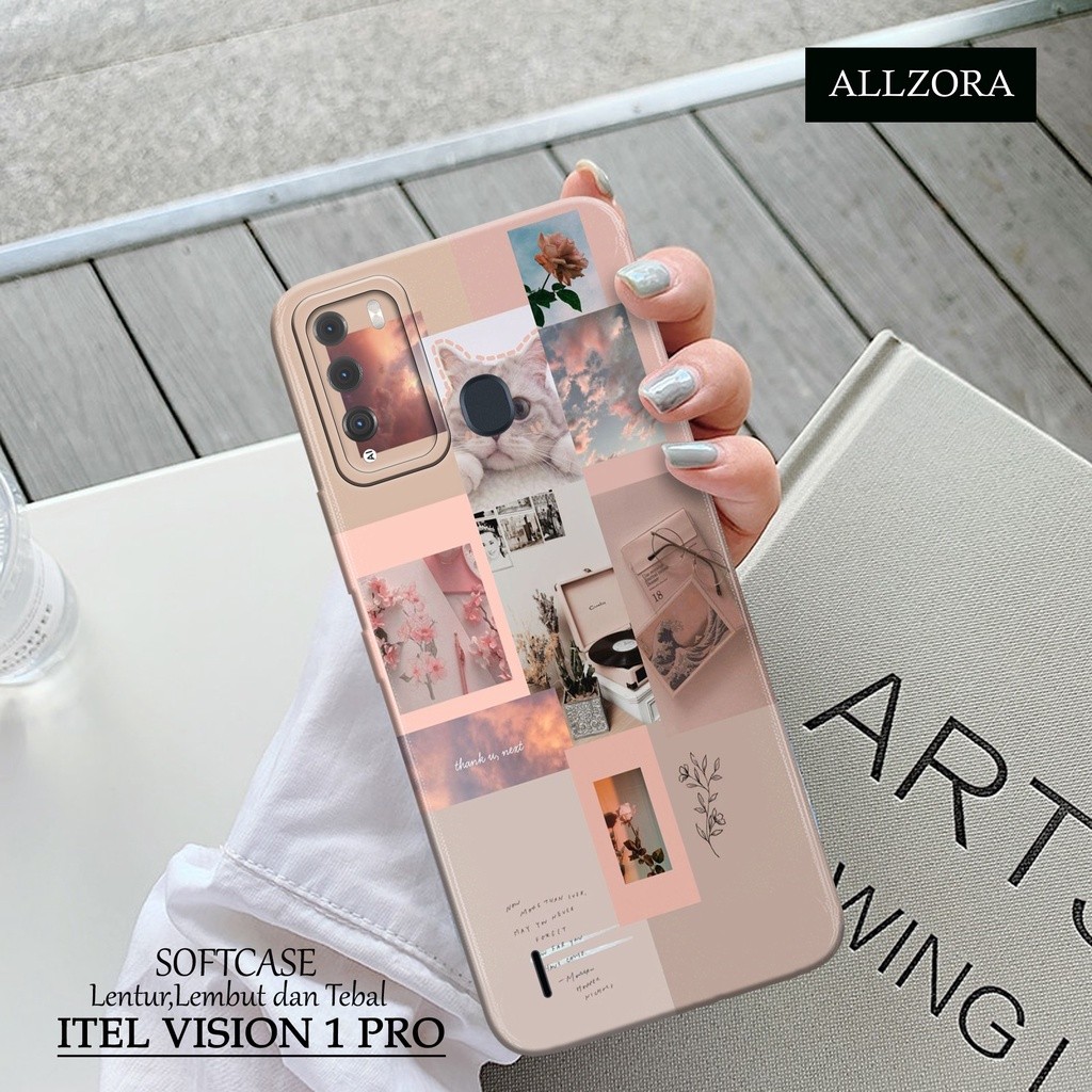 ALLZORA - เคส Itel Vision 1 Pro ล่าสุด - เคสแฟชั่น AESTHETIC - Softcase Pro Camera - เคสโทรศัพท์ Ite