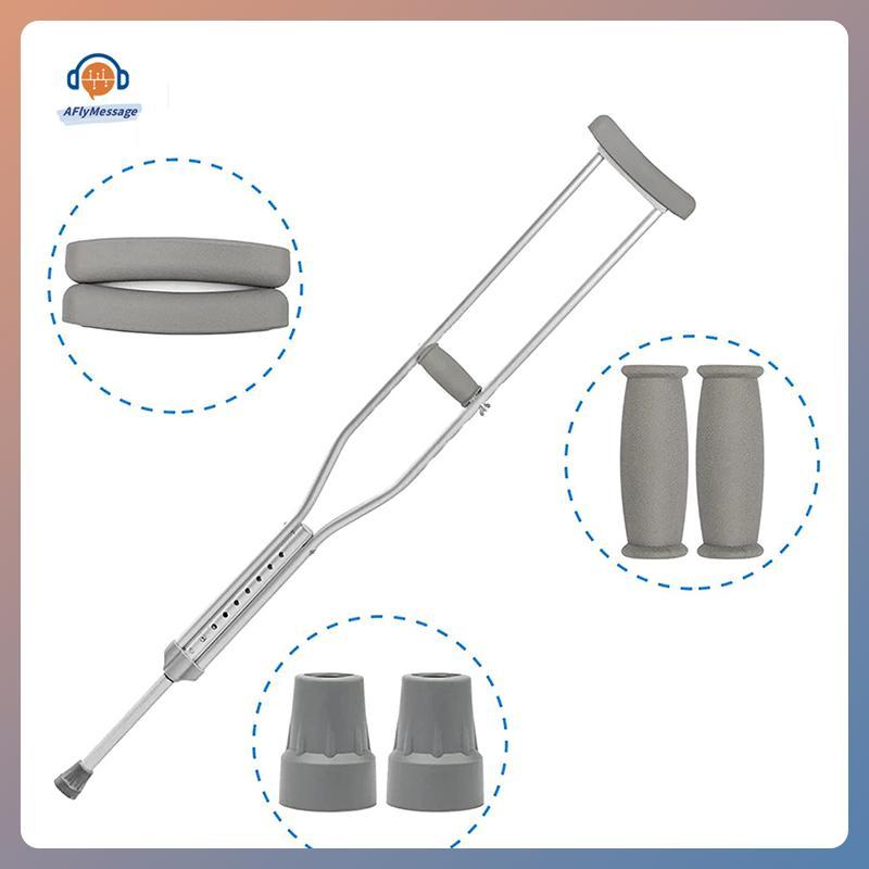 AFl 6 ชิ้น/เซ็ต Axillary Crutch อุปกรณ์เสริมชุดแผ่นเปลี่ยนยางกันลื่นเบาะใต้วงแขน Hand Pad อุปกรณ์เสร