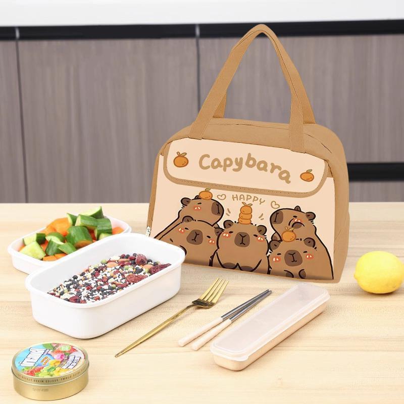 Inspring Capybara Lunch Bag Insulated Bag Waterproof Lunch Tote Student Lunch Bag Animal Print Lunch