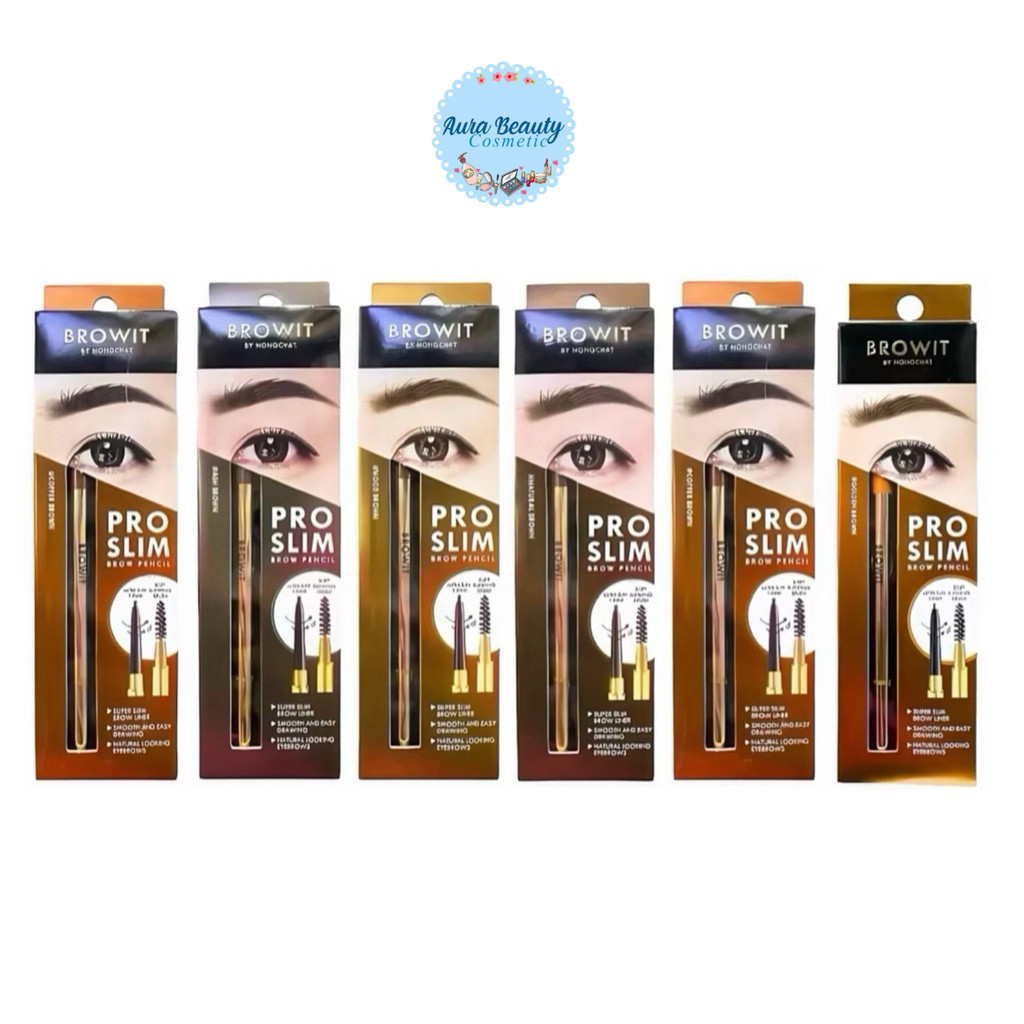Browit By Nongchat Pro Slim Brow Pencil บราวอิท 6 มิติ ด้วย ดินสอเขียนคิ้ว น้องฉัตร 0.06 กรัม โปร สล