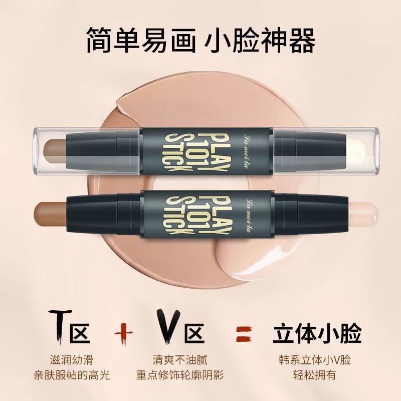 คอนทัวร์ contour Contouring Stick Female Double-Headed Dual-Use Highlighter เริ่มต้นจมูก Shadow Powd