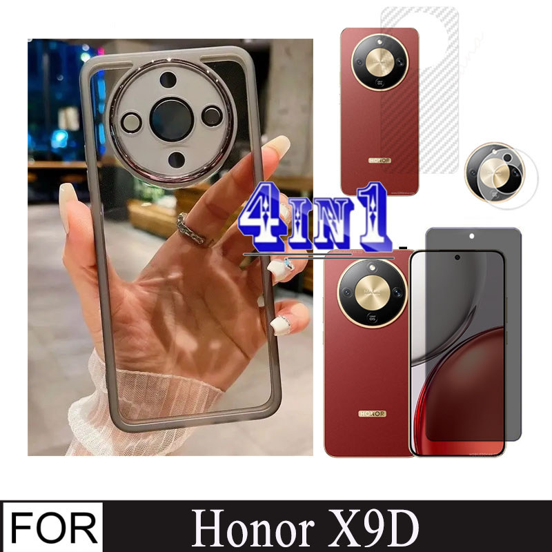 4In1 Honor X9D ฟิล์มกระจกนิรภัยชุดสําหรับ Honor X70 X7D X7C X7B X6B X6C รวมกันกระแทกฟิล์มด้านหลังฟิล