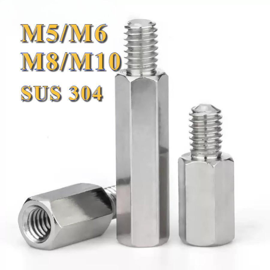 สเตนเลส 304 M5/M6/M8/M10 เสารองบอร์ด ผู้เมีย DIY / Single pass Hex Column M5/M6/M8/M10 [PY-TH2]