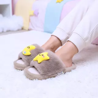 SIMPLE HOME รองเท้าใส่ในบ้าน สลิปเปอร์ Moon&Star of love นุ่มฟูระดับพรีเมี่ยม ใส่สบาย
