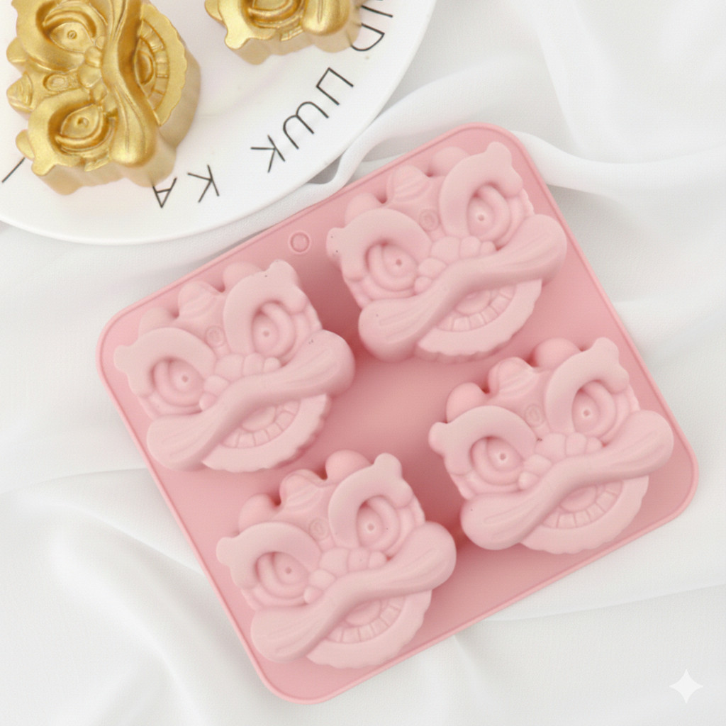 แม่พิมพ์สิงโตมงคล ซิลิโคน ฟู้ดเกรด สำหรับทำวุ้น ทำขนม ลายนูนลึก - รูปที่ 6
