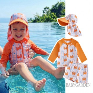 ชุดว่ายน้ำสำหรับเด็ก 0-5 ปี เสื้อแขนยาว กางเกงว่ายน้ำ แห้งเร…