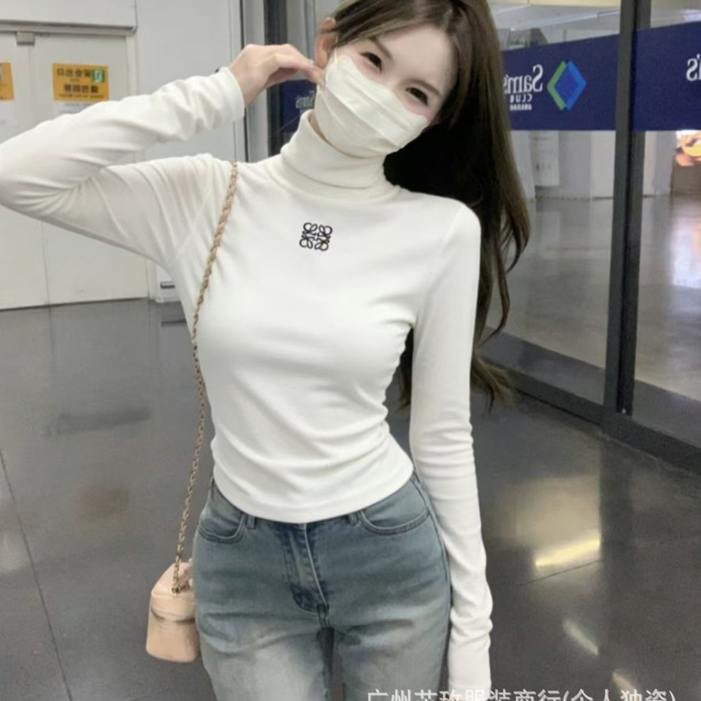 2HO LOW * ฤดูใบไม้ร่วงฤดูหนาวคอปกสูงสไตล์เกาหลีการออกแบบรูปแบบบวกกํามะหยี่ฐานเรียบง่าย