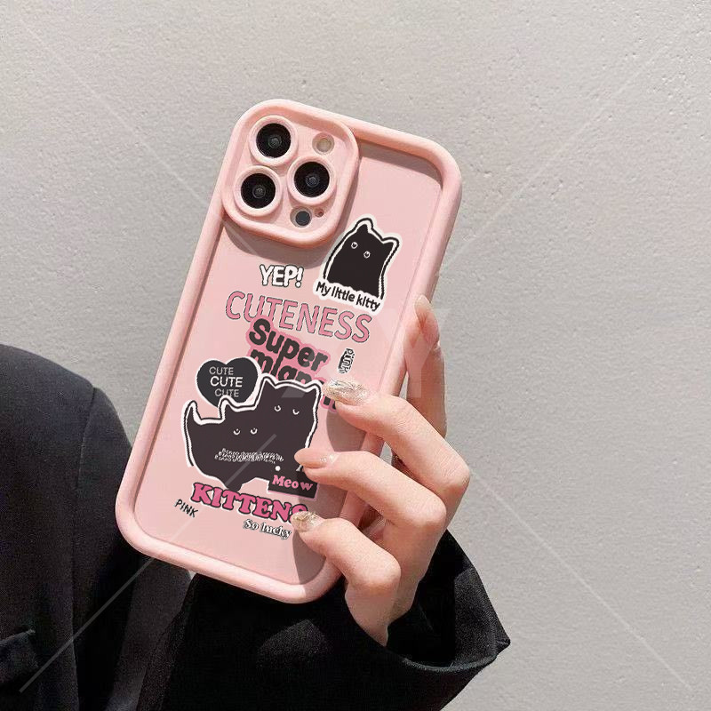 เคส VIVO Y03 Y03T Y18 Y28S 4G/5G Y100 5G Y19S Y75 5G Y55 5G Y30 5G Y28 4G X200 Pro เคสโทรศัพท์แมวดำ 