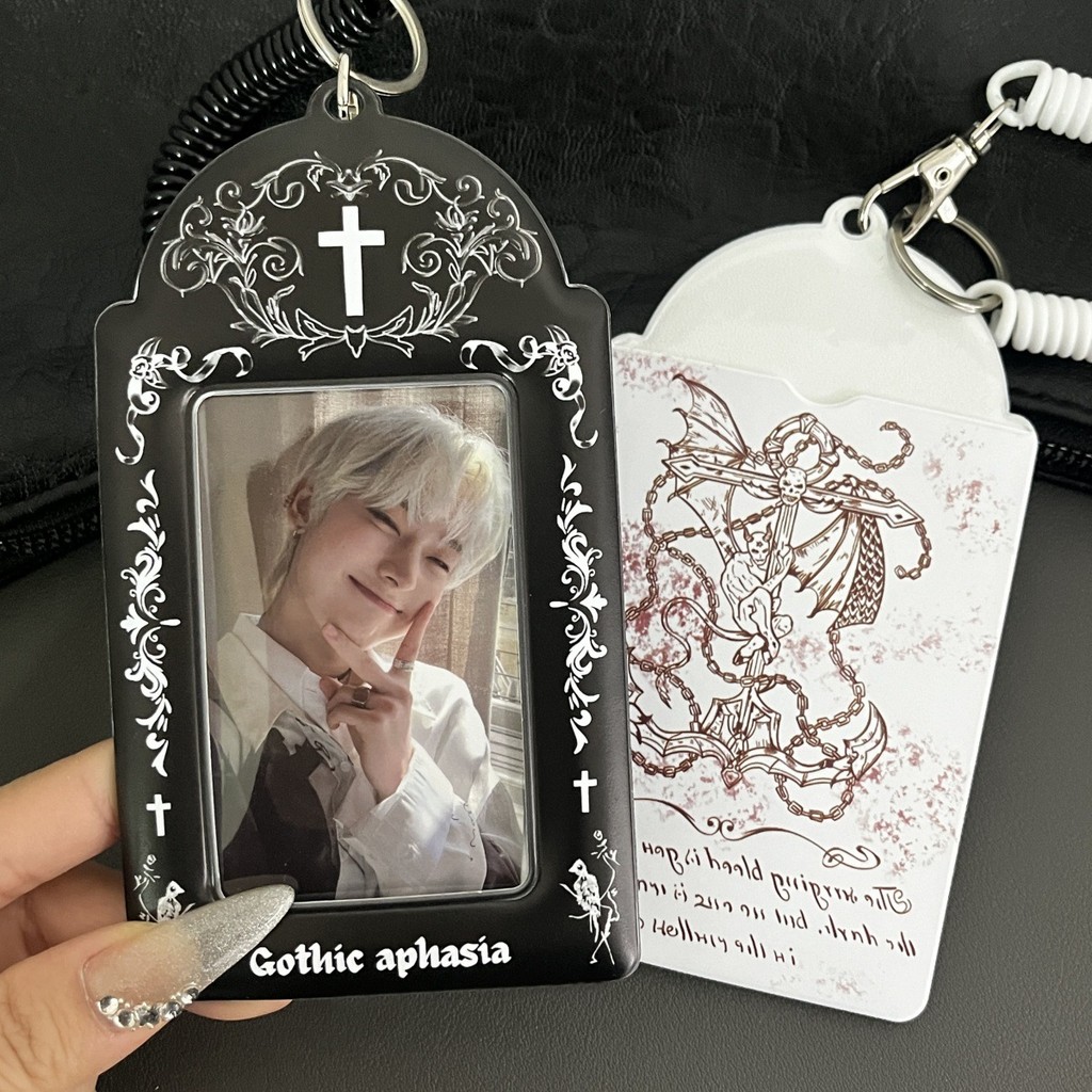 Gothic Dark Series PVC Card Holder Matte 10 ซม.Polaroid Love Beans Star Chasing Photocard Storage จี