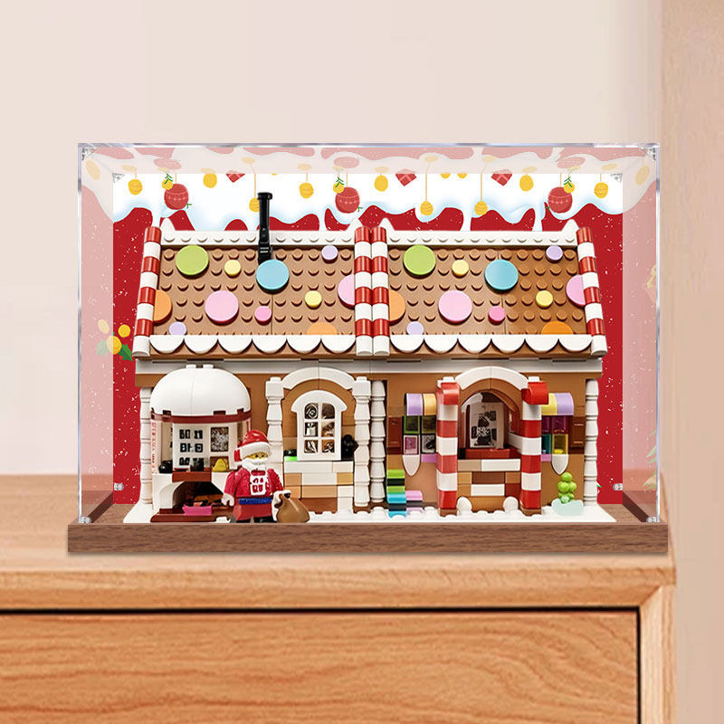 [กล่องแสดงโปร่งใส] เหมาะสําหรับเลโก้ 40809 บ้านขนมปังขิงวันหยุดกล่องแสดงอะคริลิคบล็อกตัวต่อโปร่งใสกล