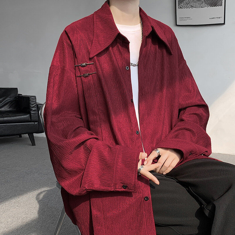 新中大风长短袖衬衫男2025新款卫衣宽松大码复古外套รูปแบบใหม่แห่งชาติสไตล์เสื้อเชิ้ตแขนยาวผู้ชาย 2025 ใหม่ xgm914nrin.my20260