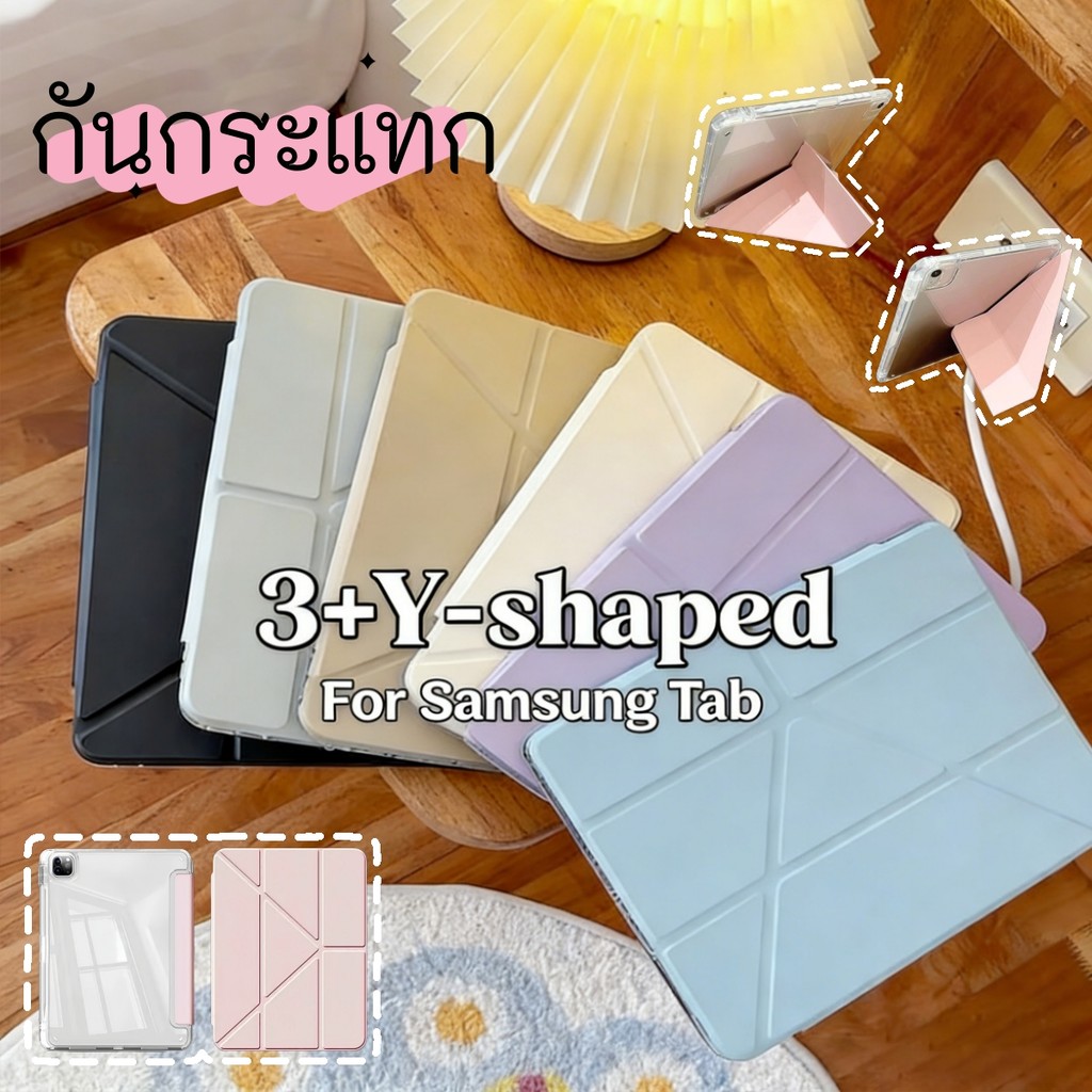 For เคสแท็บเล็ต Samsung Tab S10Lite S10 S9 S9+ S9FE + S10FE S6Lite A9 + A11+ A11 พร้อมถาดใส่ปากกา ลายการ์ตูน