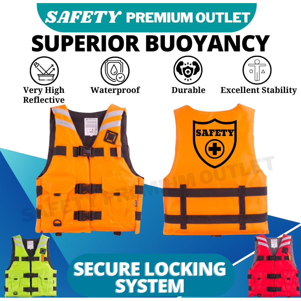 SafetyPlus เสื้อชูชีพ SJK-SP388 (ทนทาน) เด็กผู้ใหญ่ความปลอดภัยกลางแจ้งชีวิต Jaket Keselamatan ว่ายน้