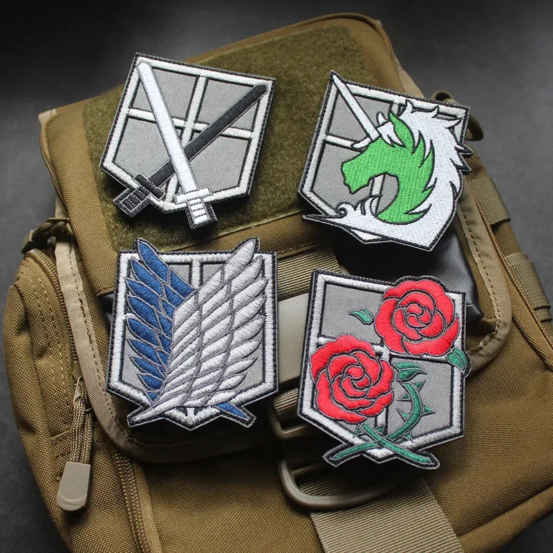 ป้ายสติกเกอร์ Attack on Titan_patch แบบ PVC ลาย Armband Wings of Liberty ใช้ตกแต่งกระเป๋า