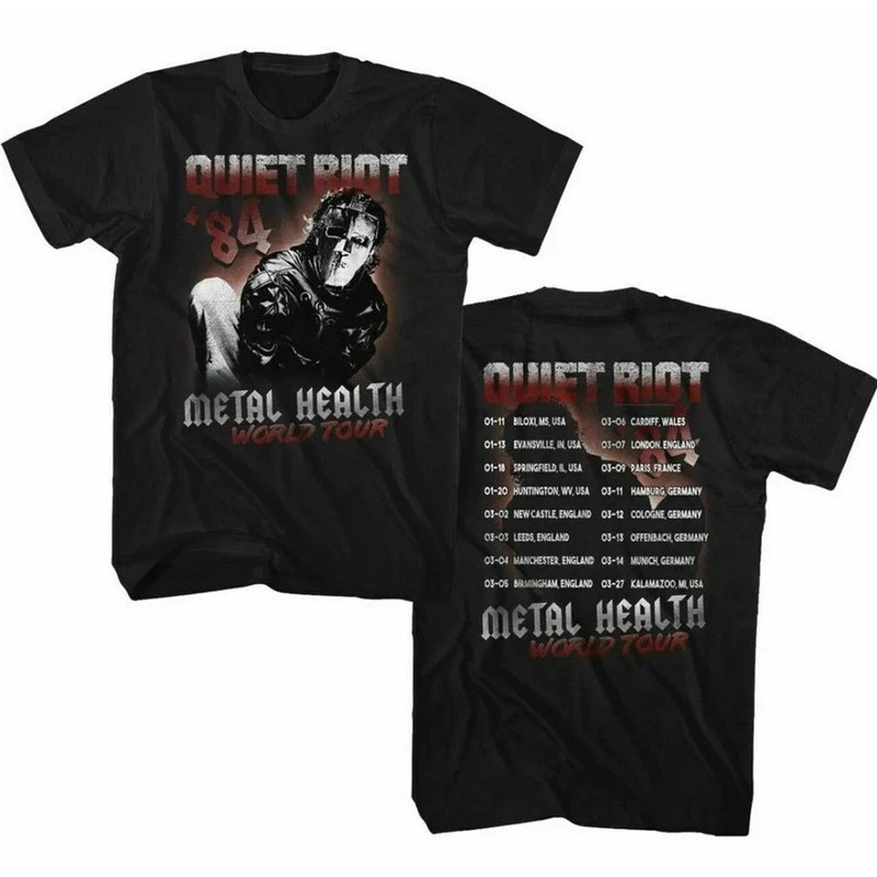 เสื้อยืดคอนเสิร์ตวินเทจ Quiet Riot Metal Health World Tour '84 2 ด้าน S-4XL หรูหราสำหรับทั้งผู้ชายแล